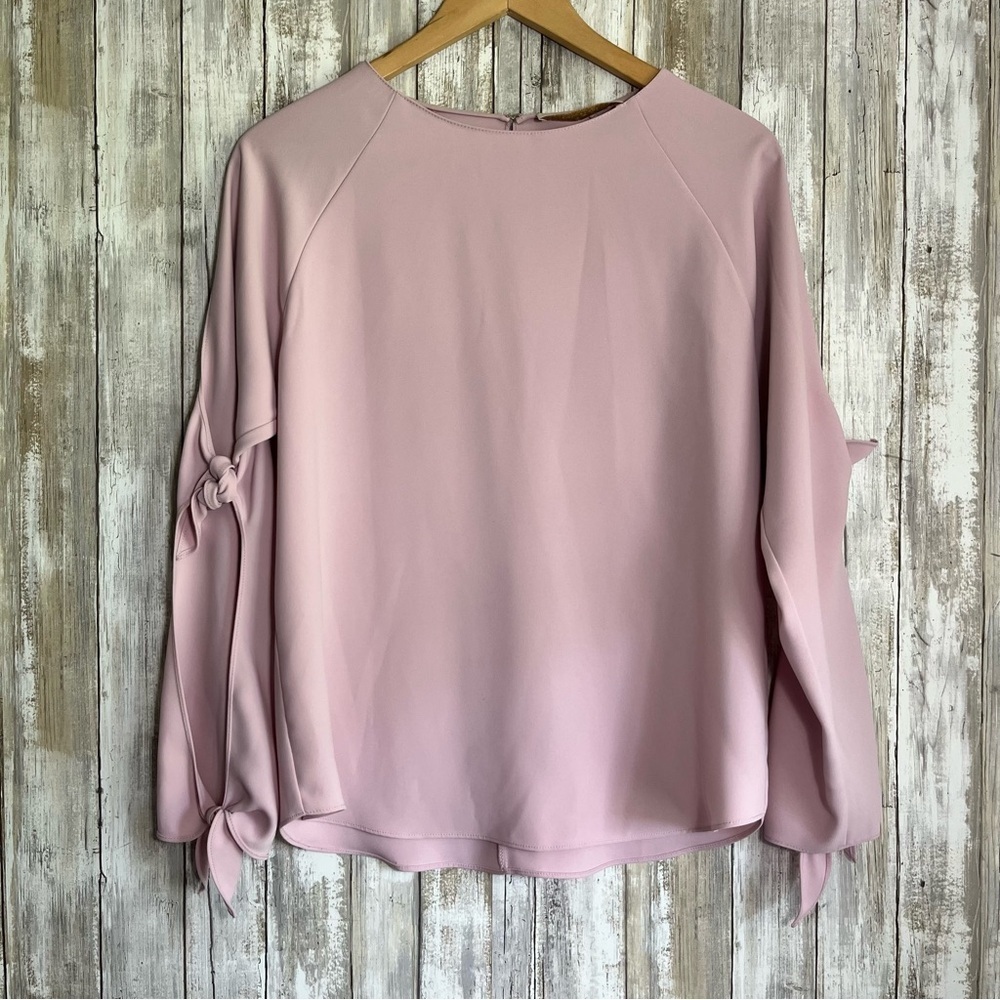 Amanda Uprichard Lavender Open Tie Shoulder/Arm Blouse